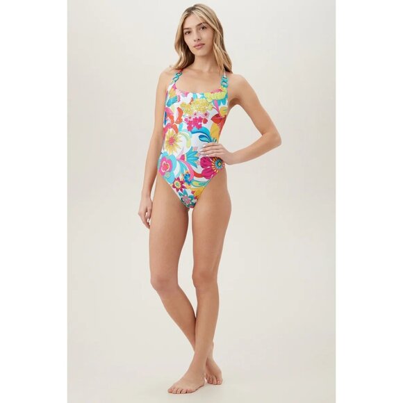 Trina Turk One-piece Swimsuit Twist Back Convertible 12 US New With Tag - Picture 5 of 5